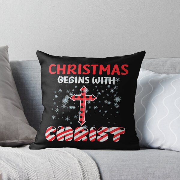 Item preview, Christmas Begins With Christ Plaid Cross Santa | Merry Christmas Jesus Christ greetings | Gifts for Christmas lovers designed and sold by ThanksVibe.