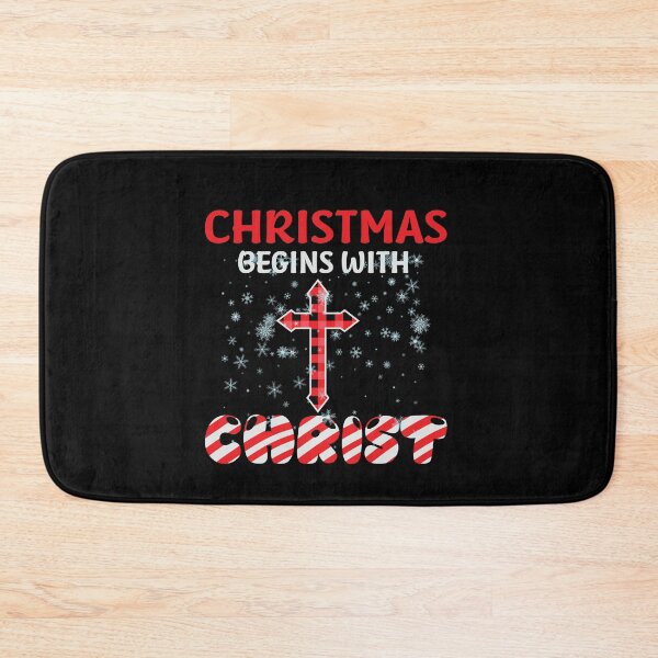 Item preview, Christmas Begins With Christ Plaid Cross Santa | Merry Christmas Jesus Christ greetings | Gifts for Christmas lovers designed and sold by ThanksVibe.