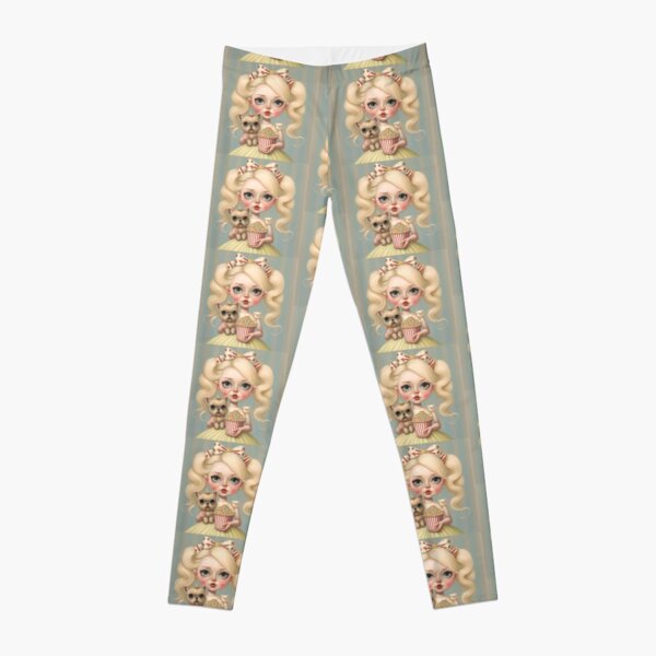 Candy girl with cute dog Leggings