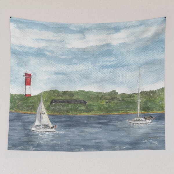 Item preview, Lighthouse Schausende peninsula Holnis in the Flensburg Fjord designed and sold by Sandra  Steinke.