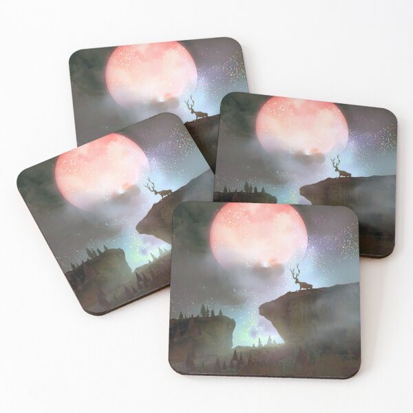 Item preview, Red Moon and Mysterious Deer designed and sold by kimbongjune.