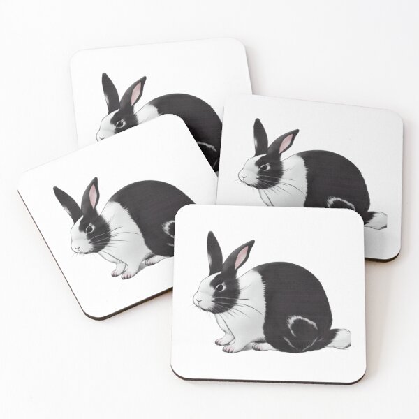 Item preview, Vintage Black and White Dutch Rabbit with Cute Eyes designed and sold by wigobun.