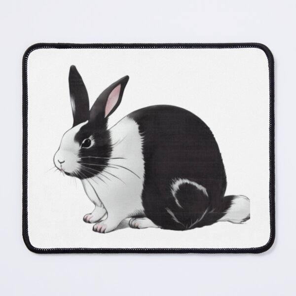 Item preview, Vintage Black and White Dutch Rabbit with Cute Eyes designed and sold by wigobun.