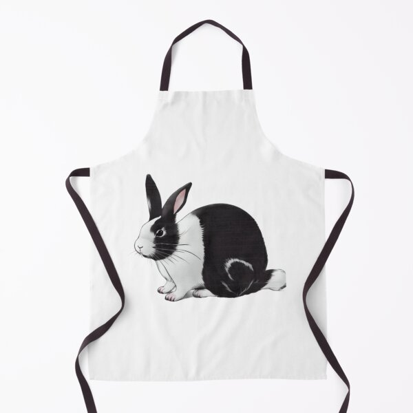 Item preview, Vintage Black and White Dutch Rabbit with Cute Eyes designed and sold by wigobun.