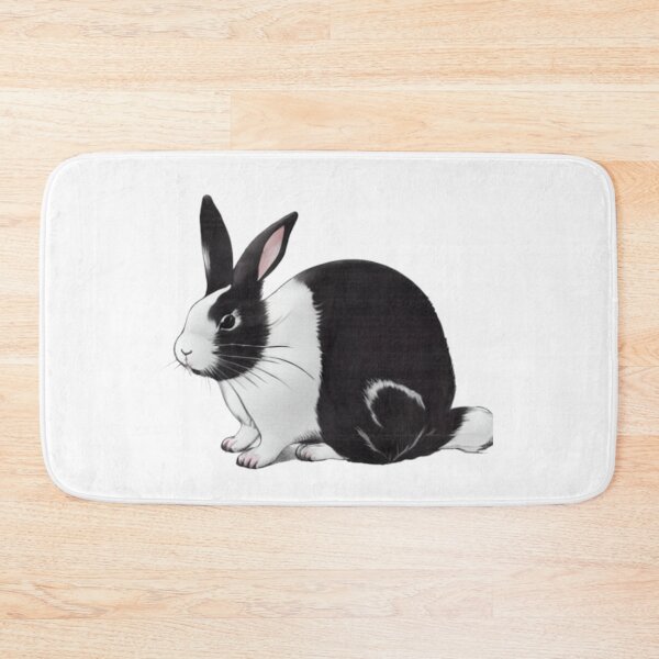 Item preview, Vintage Black and White Dutch Rabbit with Cute Eyes designed and sold by wigobun.