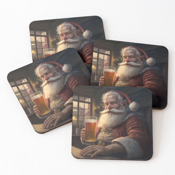 Item preview, Santa Claus drinking a beer designed and sold by FreeBot99.