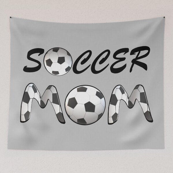 Item preview, Soccer Mom Soccer Balls and Black and White Soccer Patterned Letters (Gray Background) designed and sold by ArtByLM.