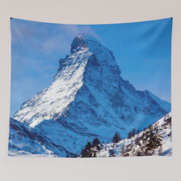 Item preview, Matterhorn Mountain Switzerland Zermatt, European Swiss Alps Mountains, Winter Matterhorn Landscape Oil Paint, Switzerland Highest Peak designed and sold by Paintcorner.