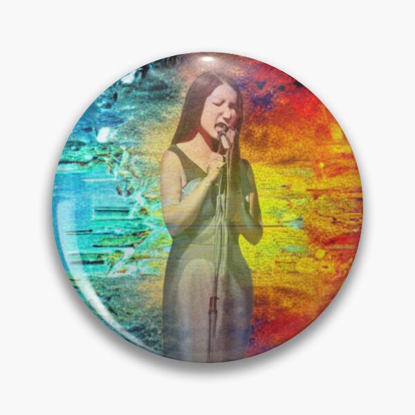 Item preview, Woman Singing With Colorful Abstract Background designed and sold by Rell1970.