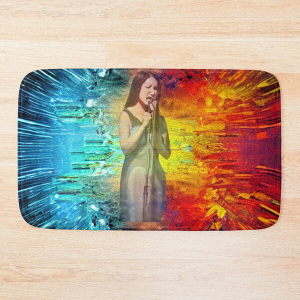 Item preview, Woman Singing With Colorful Abstract Background designed and sold by Rell1970.