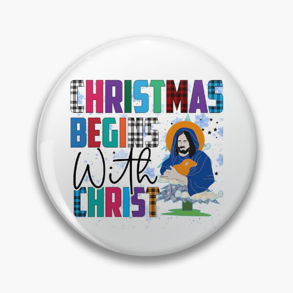 Item preview, Christmas Begins With Christ Plaid Cross Santa | Merry Christmas Jesus Christ greetings | Gifts for Christmas lovers designed and sold by ThanksVibe.