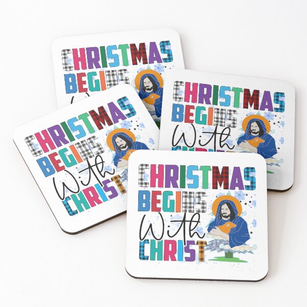 Item preview, Christmas Begins With Christ Plaid Cross Santa | Merry Christmas Jesus Christ greetings | Gifts for Christmas lovers designed and sold by ThanksVibe.