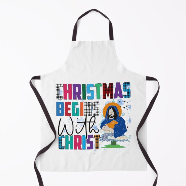 Item preview, Christmas Begins With Christ Plaid Cross Santa | Merry Christmas Jesus Christ greetings | Gifts for Christmas lovers designed and sold by ThanksVibe.