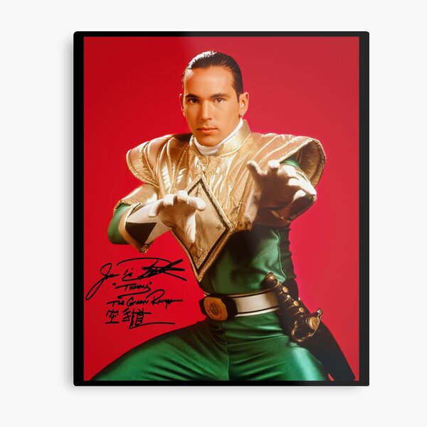 Jason David Frank - Green Ranger White R.I.P Signature Vintage Retro Metal Print