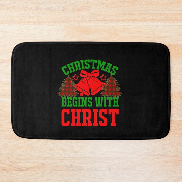 Item preview, Christmas Begins With Christ Plaid Cross Santa | Merry Christmas Jesus Christ greetings | Gifts for Christmas lovers designed and sold by ThanksVibe.