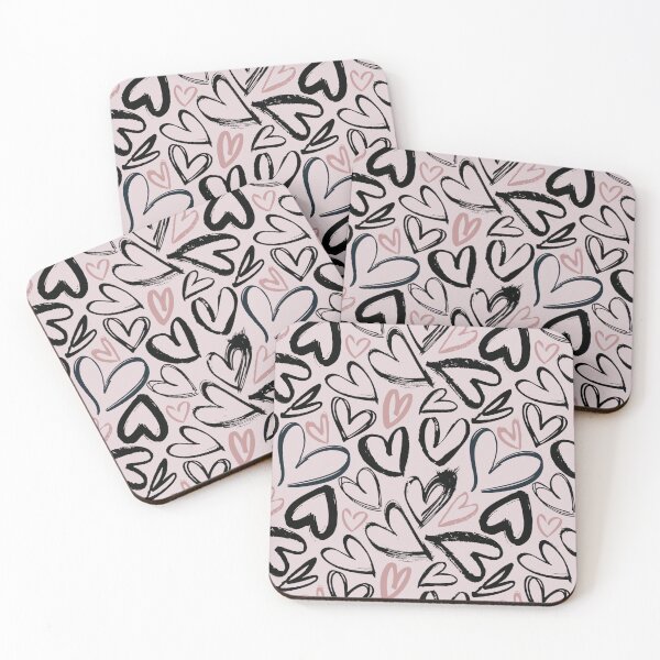 Item preview, Cute Doodle Hearts Pink Pattern designed and sold by HappyLifeCreate.