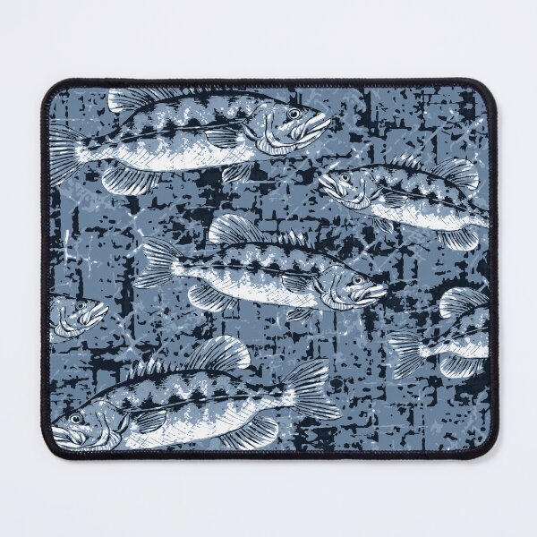 Item preview, Largemouth Bass Monochromatic Camo Pattern - Denim Blue designed and sold by Michelebuttons.