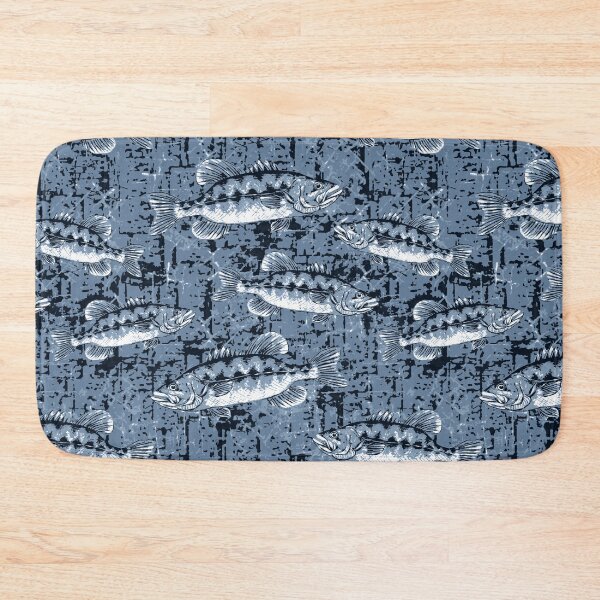 Item preview, Largemouth Bass Monochromatic Camo Pattern - Denim Blue designed and sold by Michelebuttons.
