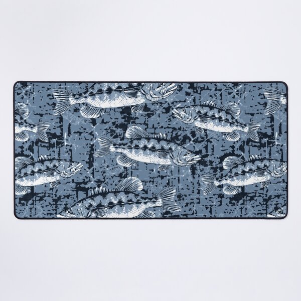 Item preview, Largemouth Bass Monochromatic Camo Pattern - Denim Blue designed and sold by Michelebuttons.
