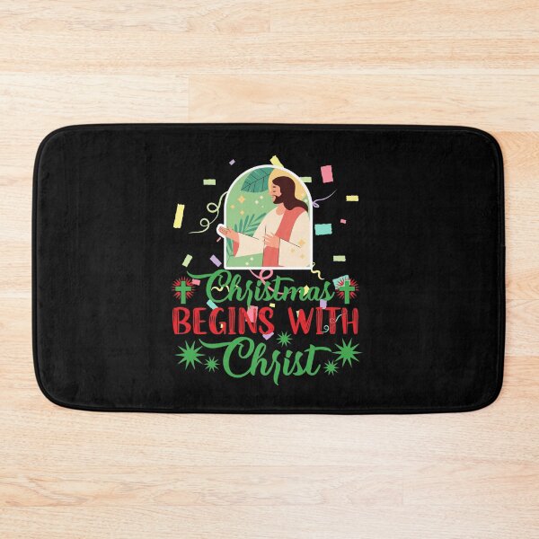 Item preview, Christmas Begins With Christ Plaid Cross Santa | Merry Christmas Jesus Christ greetings | Gifts for Christmas lovers designed and sold by ThanksVibe.