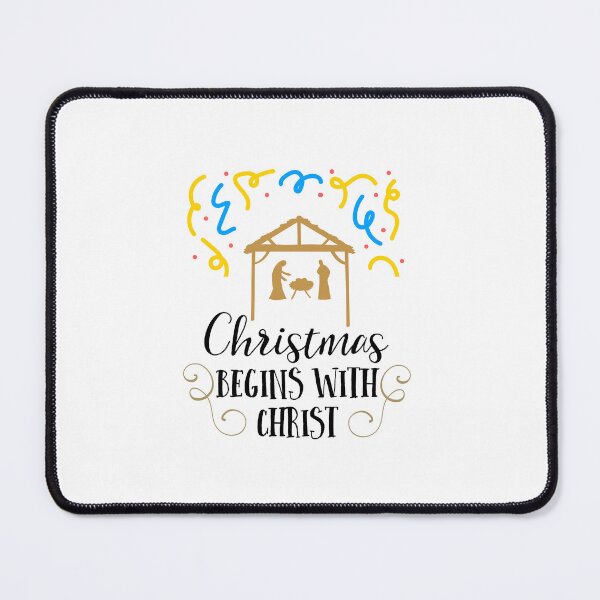 Item preview, Christmas Begins With Christ Plaid Cross Santa | Merry Christmas Jesus Christ greetings | Gifts for Christmas lovers designed and sold by ThanksVibe.