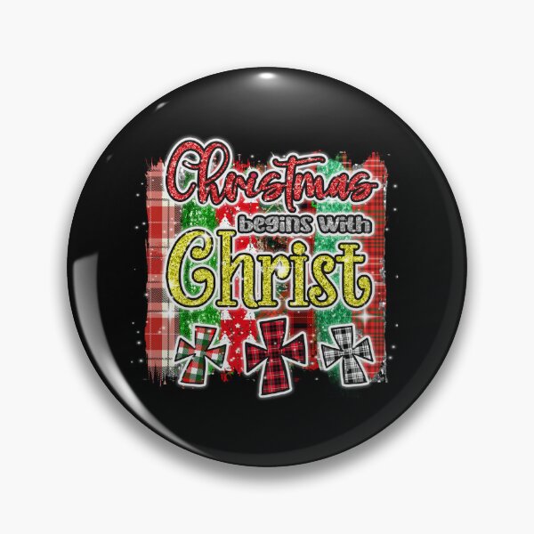 Item preview, Christmas Begins With Christ Plaid Cross Santa | Merry Christmas Jesus Christ greetings | Gifts for Christmas lovers designed and sold by ThanksVibe.