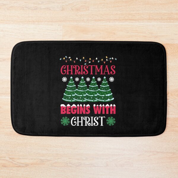 Item preview, Christmas Begins With Christ Plaid Cross Santa | Merry Christmas Jesus Christ greetings | Gifts for Christmas lovers designed and sold by ThanksVibe.