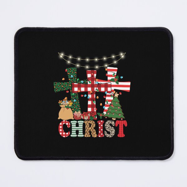 Item preview, Christmas Begins With Christ Plaid Cross Santa | Merry Christmas Jesus Christ greetings | Gifts for Christmas lovers designed and sold by ThanksVibe.