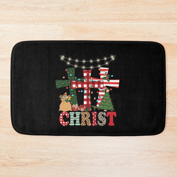 Item preview, Christmas Begins With Christ Plaid Cross Santa | Merry Christmas Jesus Christ greetings | Gifts for Christmas lovers designed and sold by ThanksVibe.