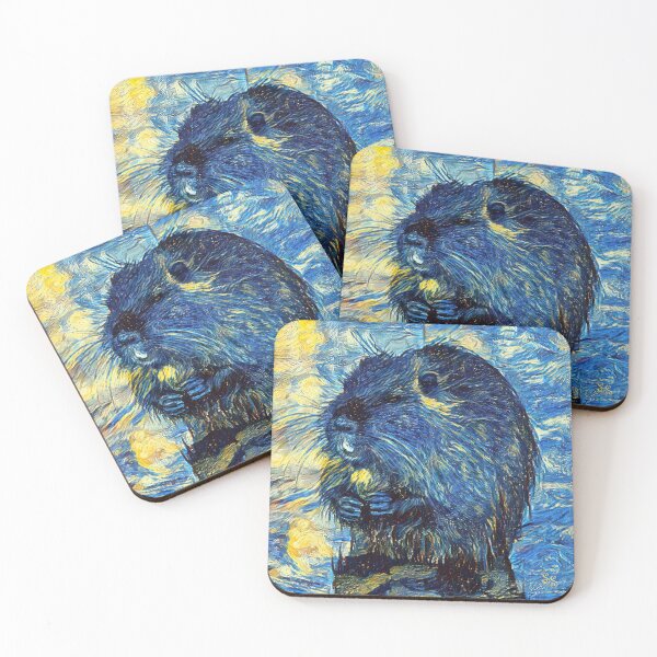 Item preview, Good ol' Beaver Critter Tribute ... Vincent Van Gogh's Starry Night Style  designed and sold by SeaStories88.
