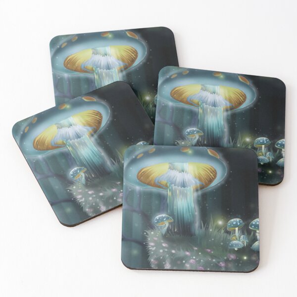 Item preview, Blue Glowing Magic Mushrooms designed and sold by iduzarts.