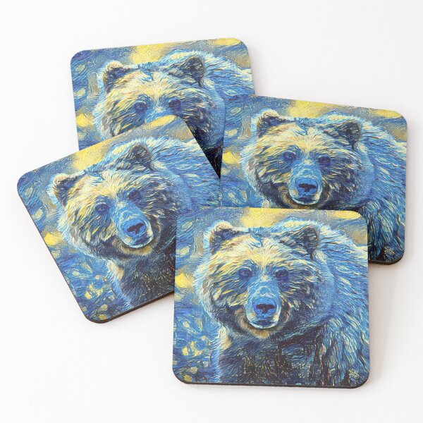 Item preview, Good ol' Bear Critter Tribute ... Vincent Van Gogh's Starry Night Style  designed and sold by SeaStories88.