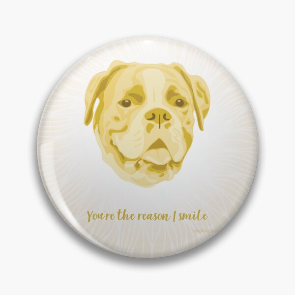 Item preview, Boxer Yellow and Cream Smiling Face "You're the reason I smile" designed and sold by DuFauna.
