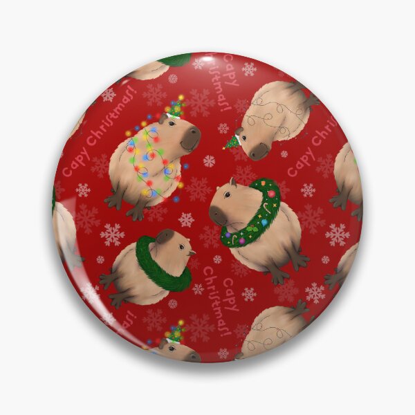 Item preview, Christmas Capybara seamless pattern - cute Capybaras with festive decorations designed and sold by ILLUSTRATED TAILS.