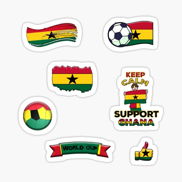 "Ghana Fan Support For World Cup Stickers Pack" Sticker for Sale by