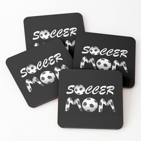 Item preview, Soccer Mom Soccer Balls and Black and White Soccer Patterned Letters (Black Background) designed and sold by ArtByLM.