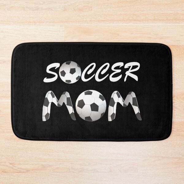 Item preview, Soccer Mom Soccer Balls and Black and White Soccer Patterned Letters (Black Background) designed and sold by ArtByLM.