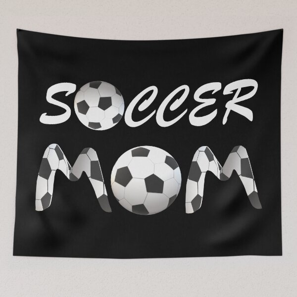 Item preview, Soccer Mom Soccer Balls and Black and White Soccer Patterned Letters (Black Background) designed and sold by ArtByLM.