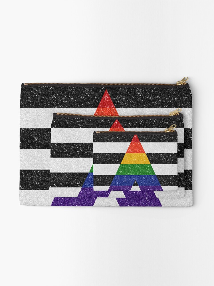 LGBT Metallic Zipper Clutch Rainbow Pattern Clutch Pride 