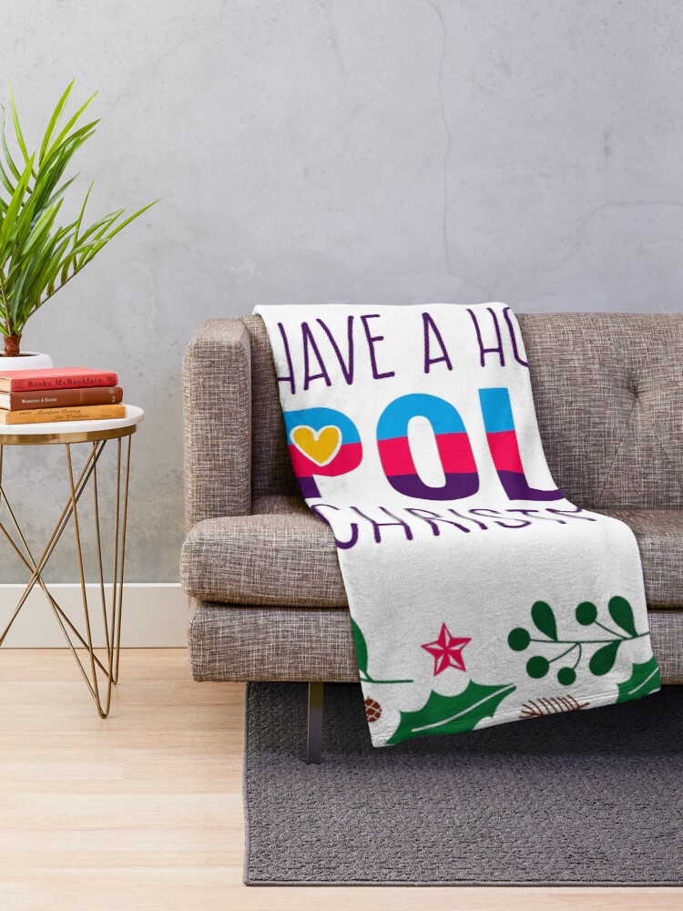 Alternate view of Have A Holly Poly Christmas Throw Blanket