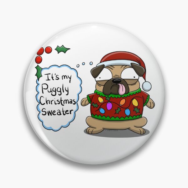 Item preview, Puggly Christmas Sweater designed and sold by jdraws.