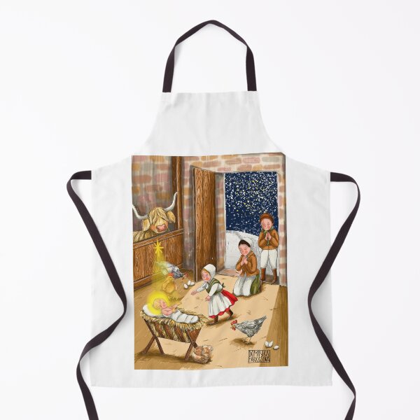 Item preview, Children Visiting Baby Jesus - illustration designed and sold by Dominika Farkašová.