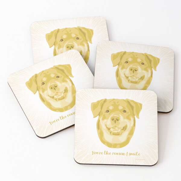 Item preview, Rottweiler Yellow and Cream Smiling Face "You're the reason I smile" designed and sold by DuFauna.