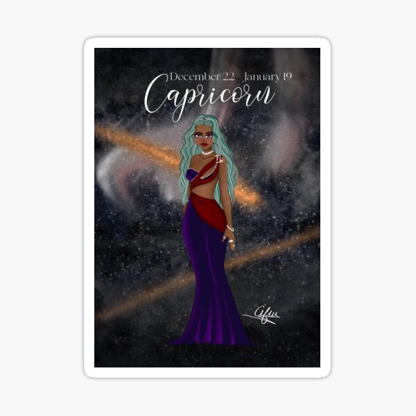 "Capricorn Zodiac Baddie" Sticker for Sale by aimsdraws1 Redbubble