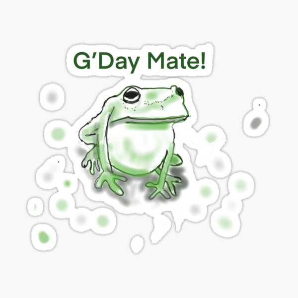 Item preview, Gday mate frog  designed and sold by Jacinta hunt.