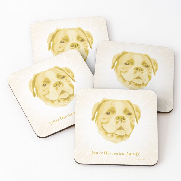 Item preview, Boxer Yellow and Cream Smiling Face "You're the reason I smile" designed and sold by DuFauna.