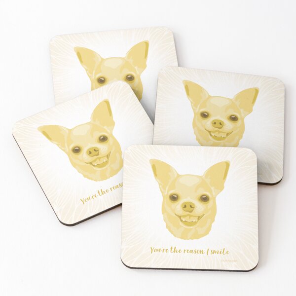 Item preview, Chihuahua Yellow and Cream Smiling Face "You're the reason I smile" designed and sold by DuFauna.