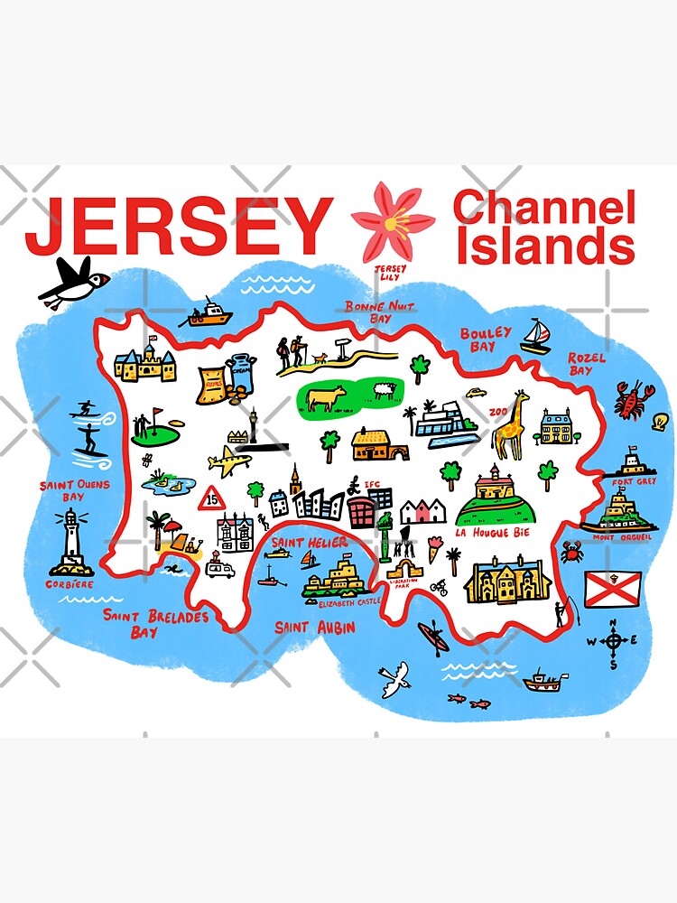 "Jersey Channel Islands Map" Sticker for Sale by Pictureitdesign