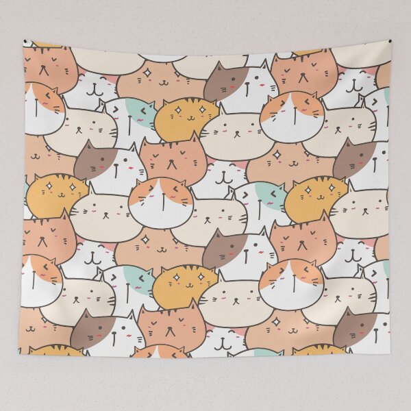 Item preview, Cat Kittens Cute Pattern Design With Cats in Various Poses Fun Funny Design designed and sold by ivaostrogonac.