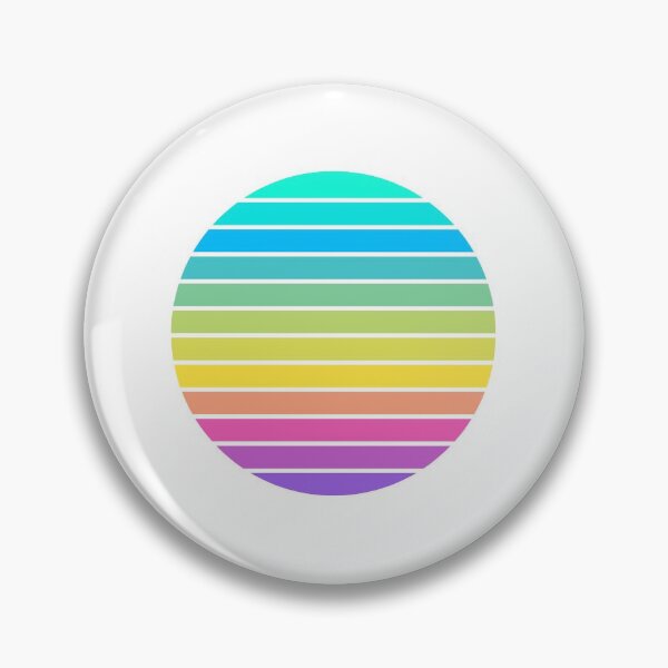 Item preview, rainbow bright modern 70s sci-fi logo circle graphic stripe  designed and sold by cheekylorns.
